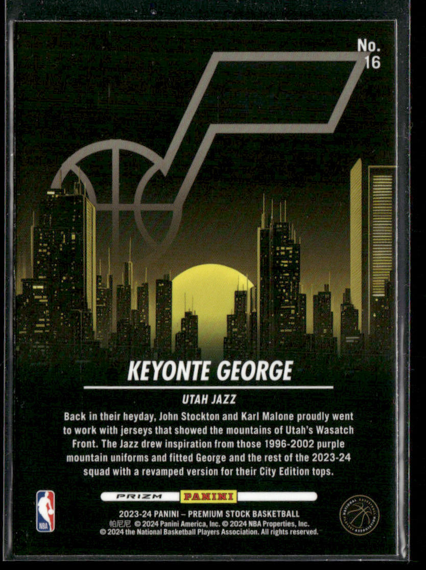 Keyonte George 2023-24 Hoops Premium Stock City Edition Disco Prizm #16 Jazz