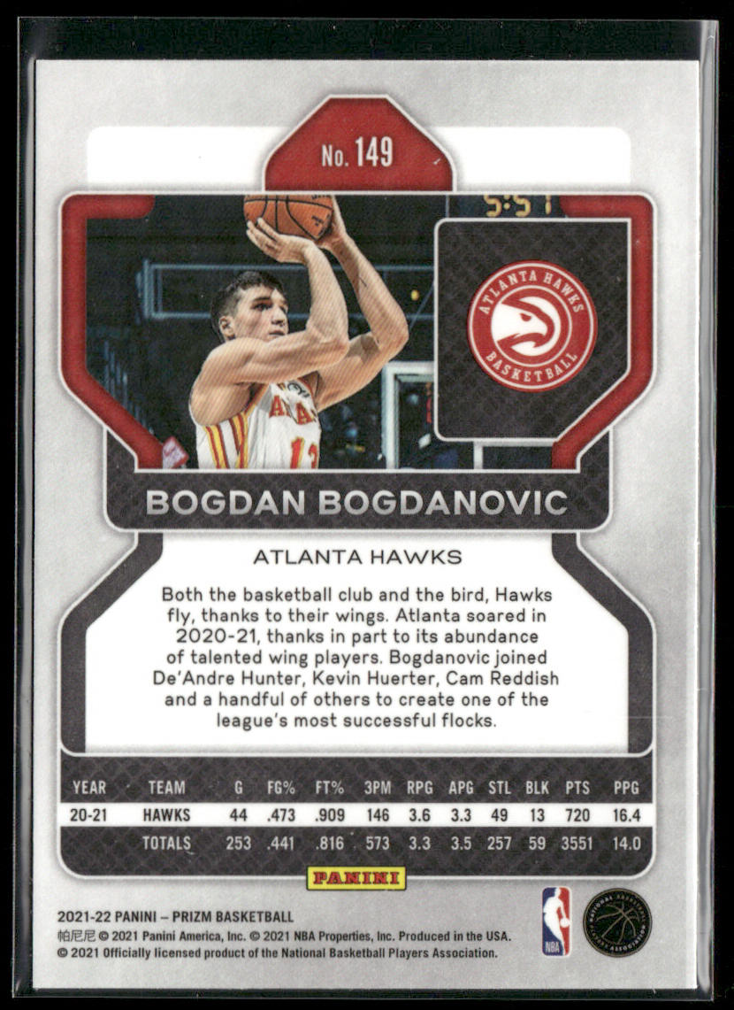 Bogdan Bogdanovic 2021-22 Panini Prizm #149 Atlanta Hawks