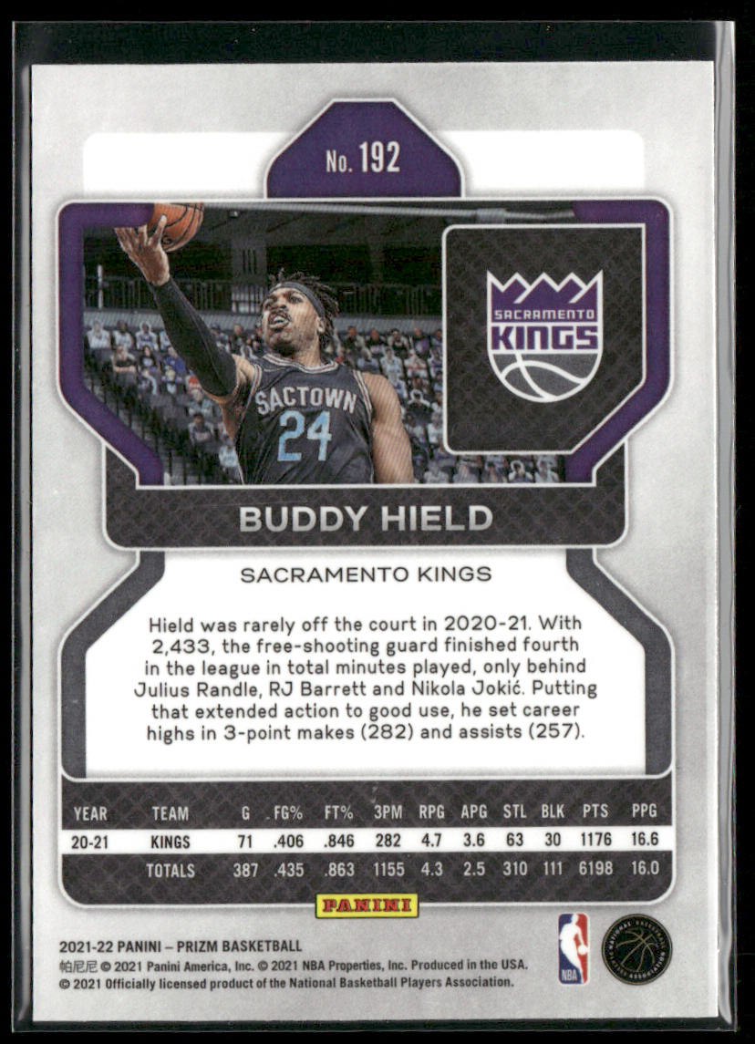 Buddy Hield 2021-22 Panini Prizm #192 Sacramento Kings
