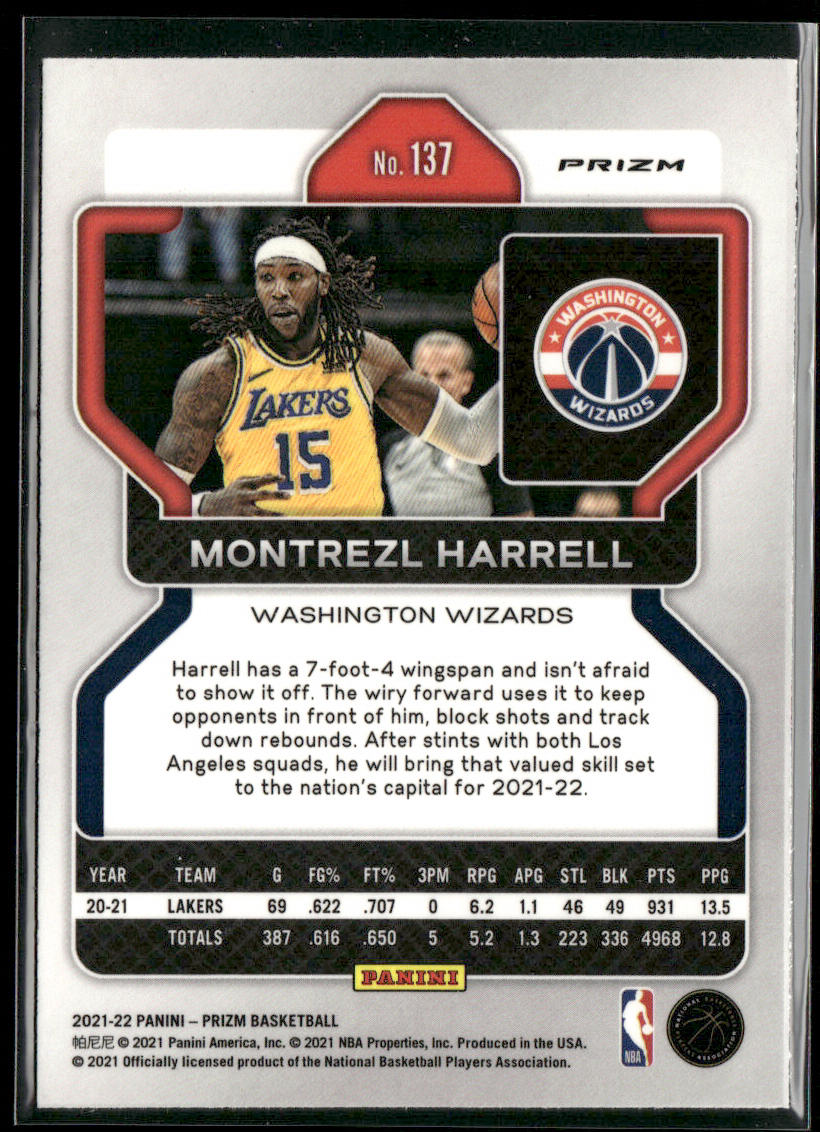 Montrezl Harrell 2021-22 Panini Prizm Green #137 Washington Wizards
