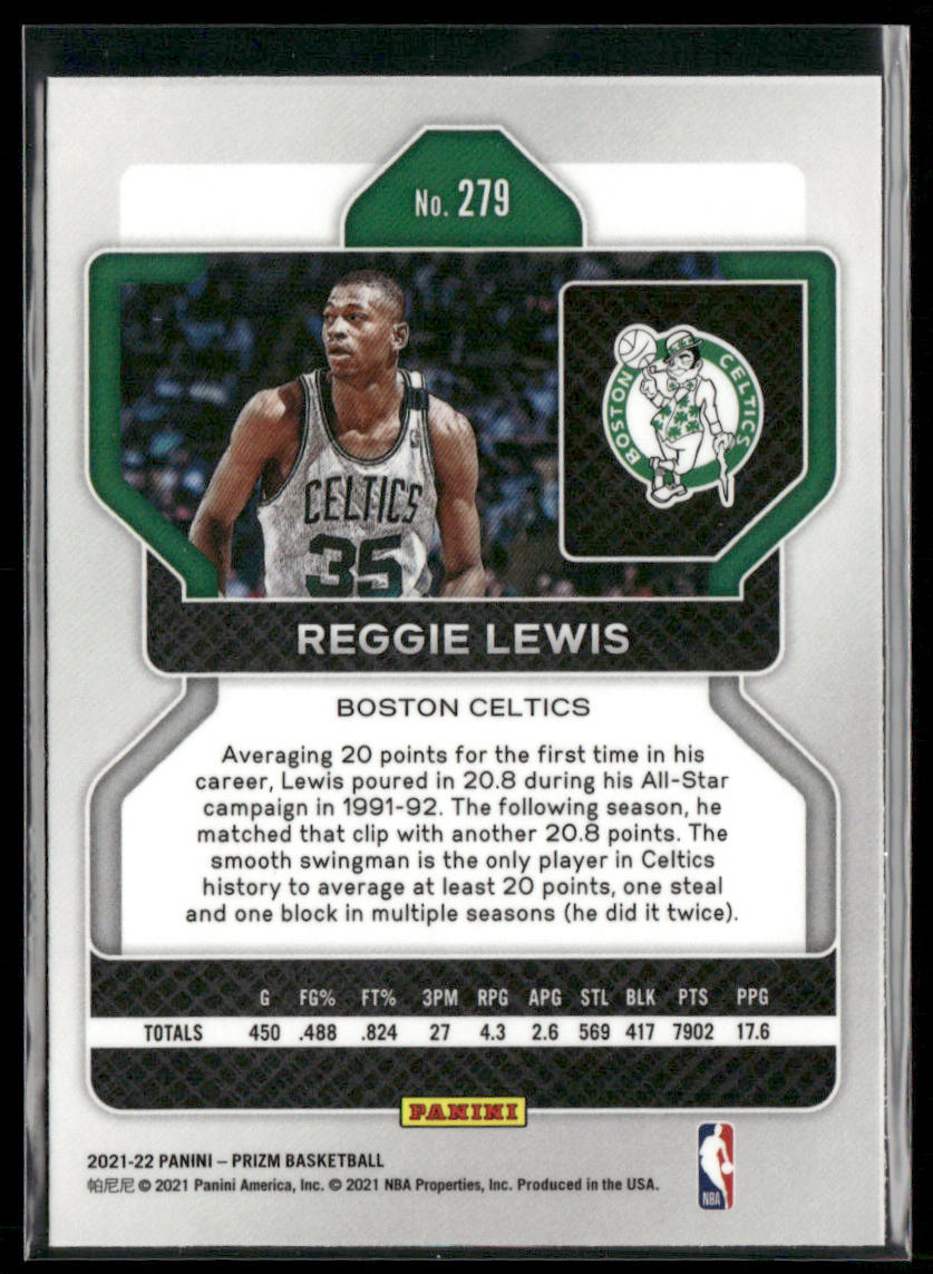 Reggie Lewis 2021-22 Panini Prizm #279 Boston Celtics back