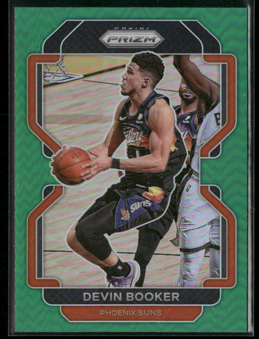 Devin Booker 2021-22 Panini Prizm Green Wave #203 Phoenix Suns
