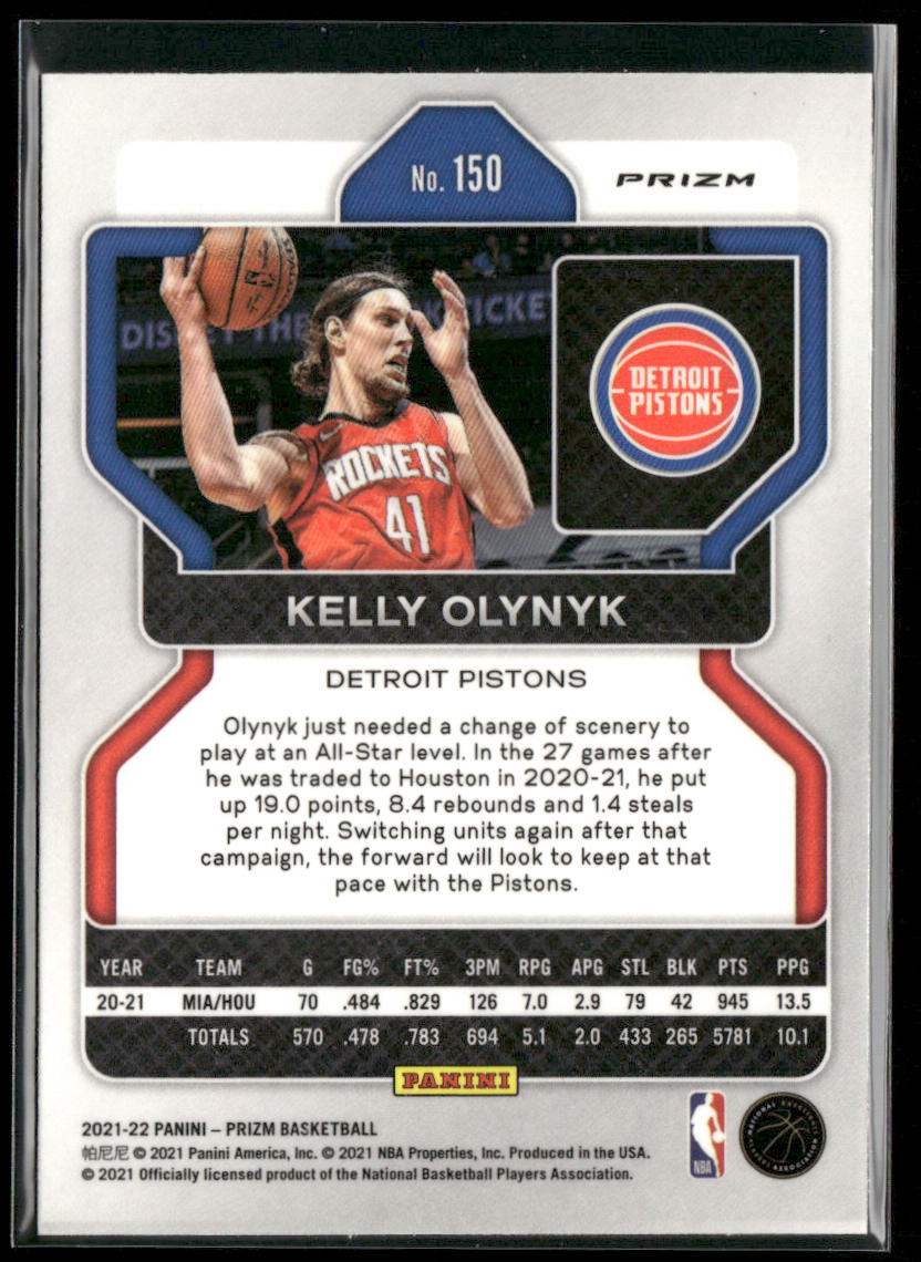 Kelly Olynyk 2021-22 Panini Prizm Silver #150 Detroit Pistons