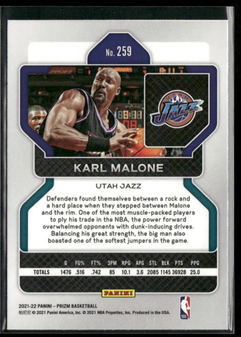 Karl Malone 2021-22 Panini Prizm #259 Utah Jazz