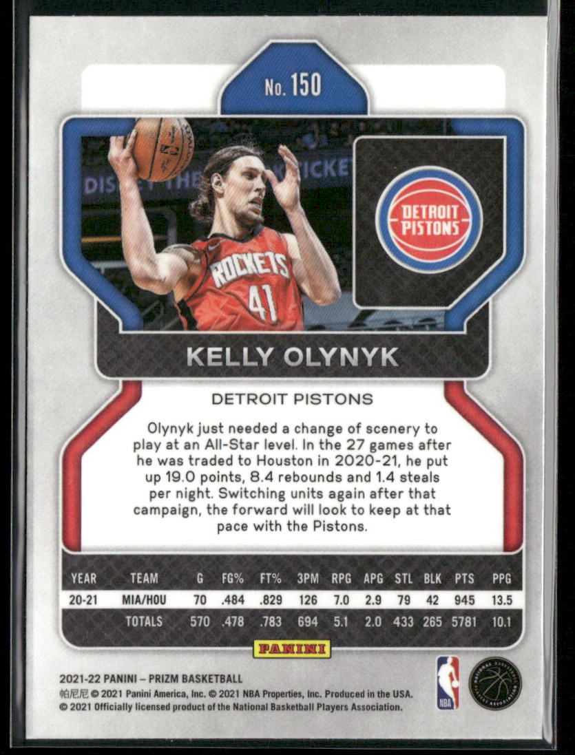 Kelly Olynyk 2021-22 Panini Prizm #150 Detroit Pistons
