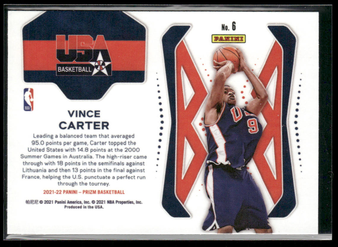 Vince Carter 2021-22 Panini Prizm USA Basketball #6 USA