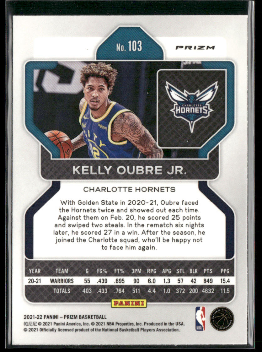 Kelly Oubre Jr. 2021-22 Panini Prizm Red White and Blue #103 Charlotte Hornets back