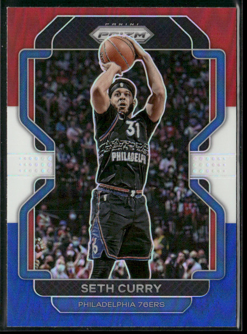 Seth Curry 2021-22 Panini Prizm Red White and Blue #198 Philadelphia 76ers