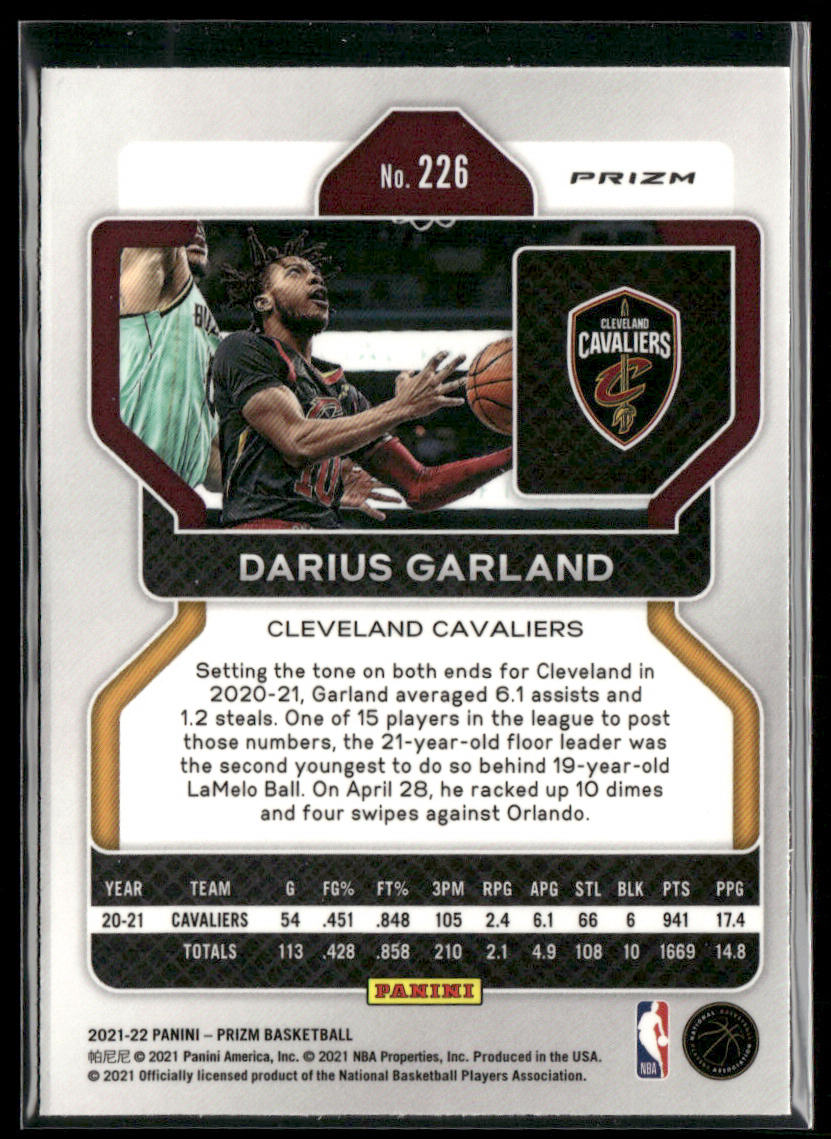 Darius Garland 2021-22 Panini Prizm Red White and Blue #226 Cleveland Cavaliers