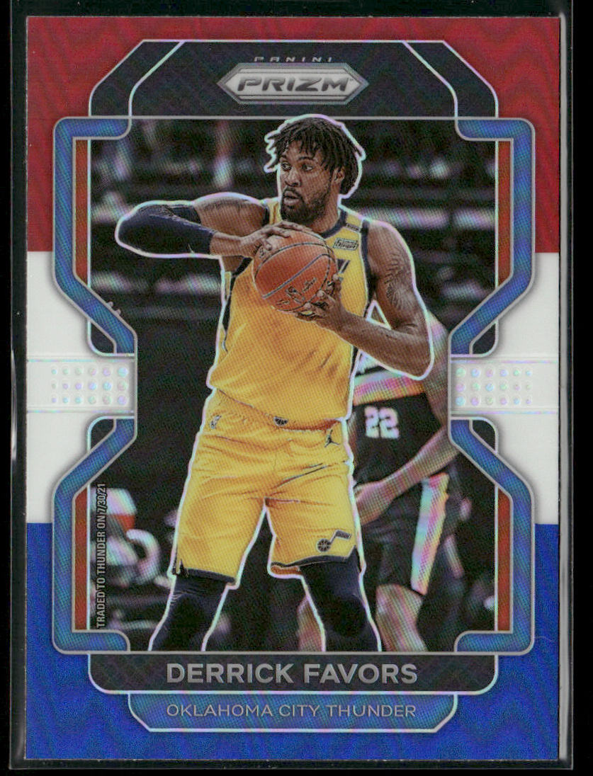 Derrick Favors 2021-22 Panini Prizm Red White and Blue #124 City Thunder