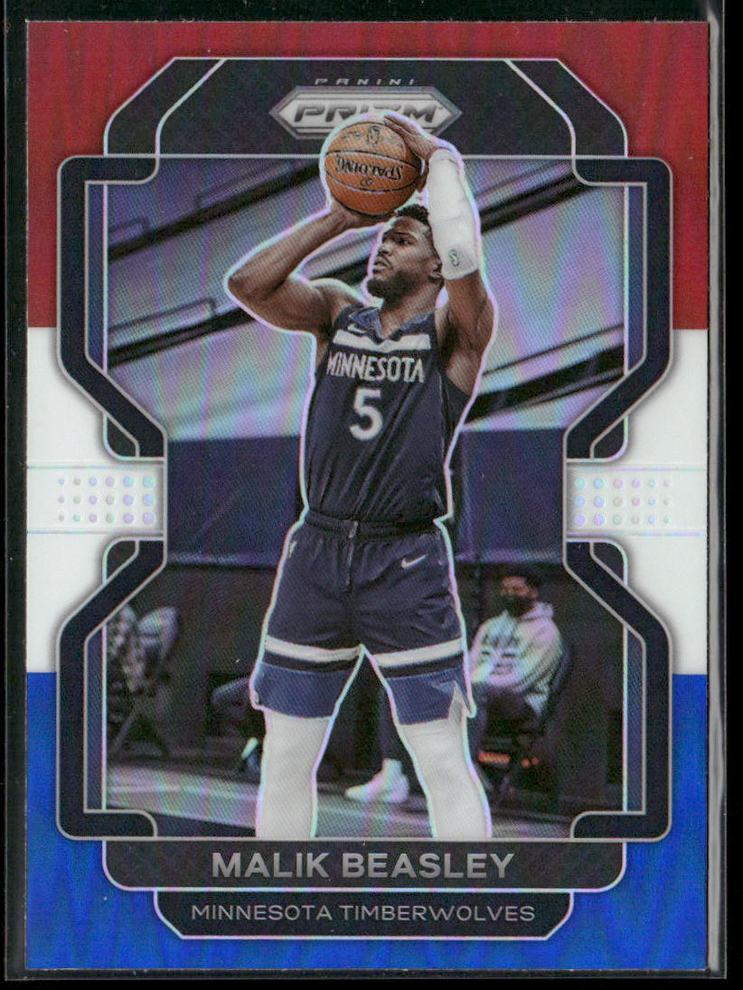 Malik Beasley 2021-22 Panini Prizm Red White and Blue #98 Minnesota Timberwolves