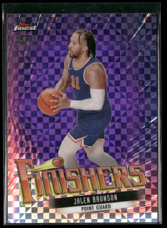 Jalen Brunson 2023-24 Finest Finishers Purple Checkerboard Refractors #F-4 SN