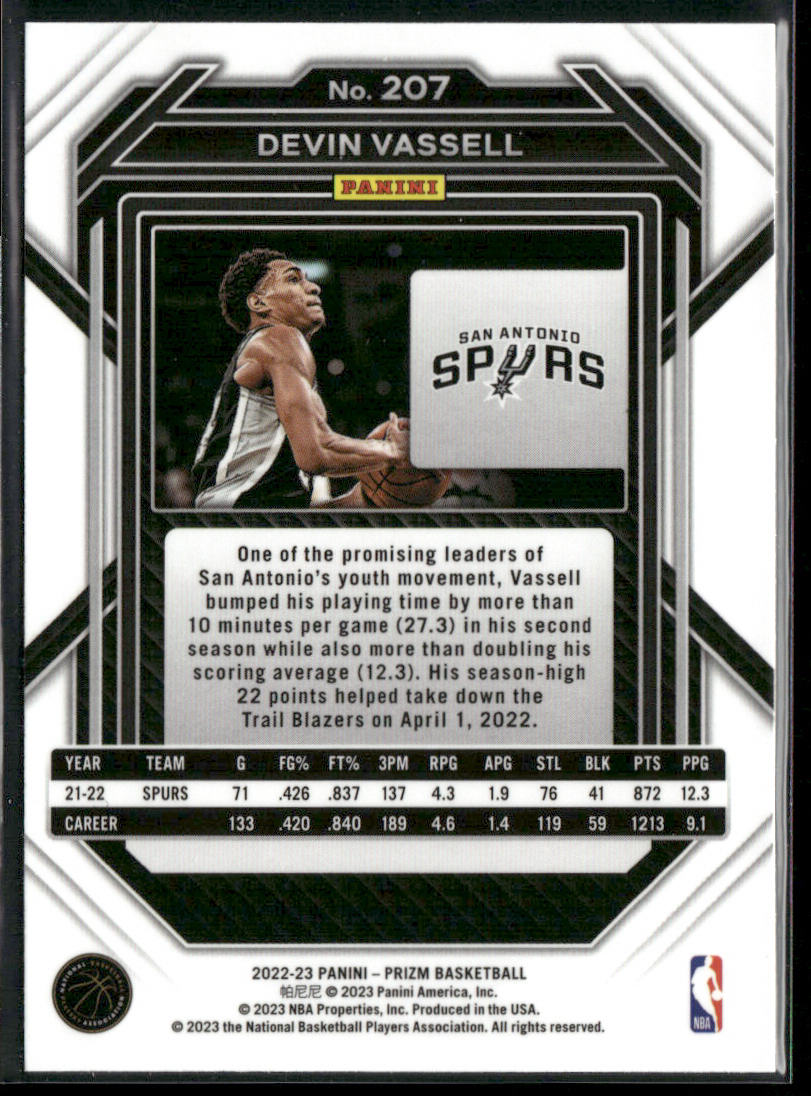 Devin Vassell 2022-23 Panini Prizm #207 San Antonio Spurs