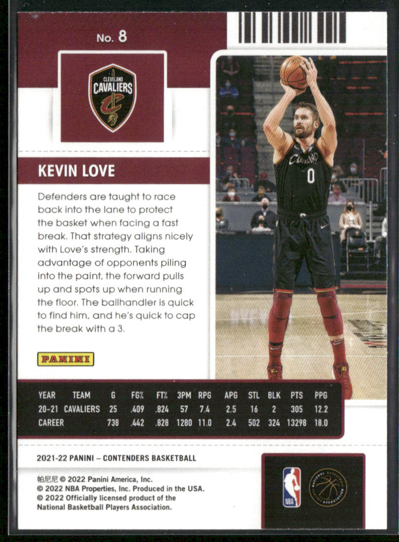 Kevin Love 2021-22 Panini Contenders #8 Cleveland Cavaliers