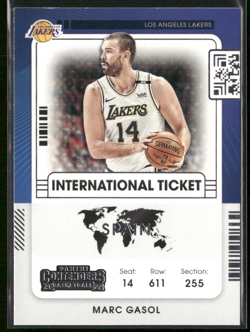 Marc Gasol 2021-22 Panini Contenders International Ticket #6 Los Angeles Lakers