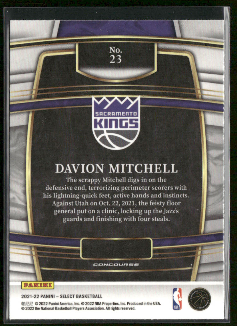 Davion Mitchell 2021-22 Panini Select Blue (Retail Base) #23 RC Sacramento Kings