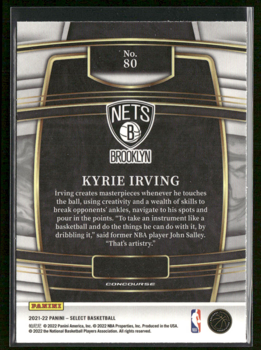 Kyrie Irving 2021-22 Panini Select Blue (Retail Base) #80 Brooklyn Nets