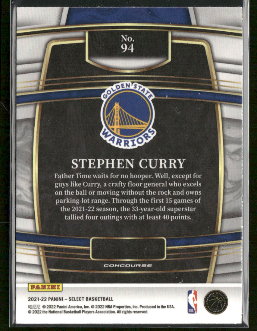 Stephen Curry 2021-22 Panini Select Blue (Retail Base) #94 Golden State Warriors