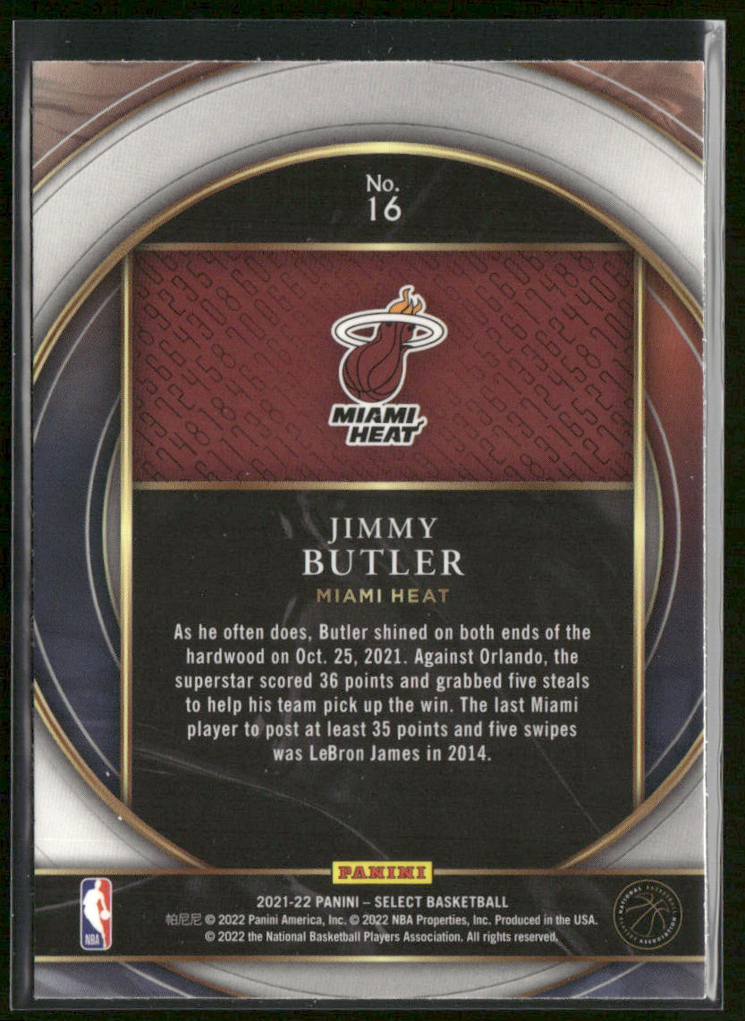 Jimmy Butler 2021-22 Panini Select Select Numbers #16 Miami Heat