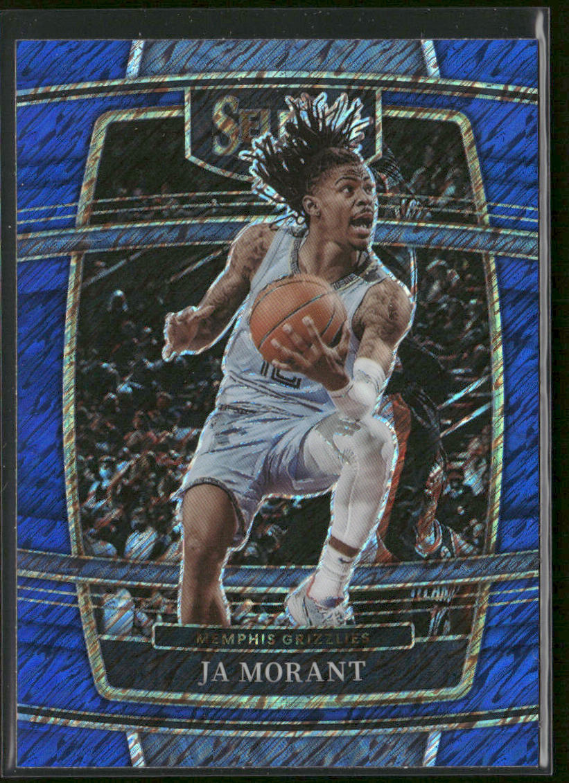 Ja Morant 2021-22 Panini Select Blue Shimmer Prizms #75 Memphis Grizzlies