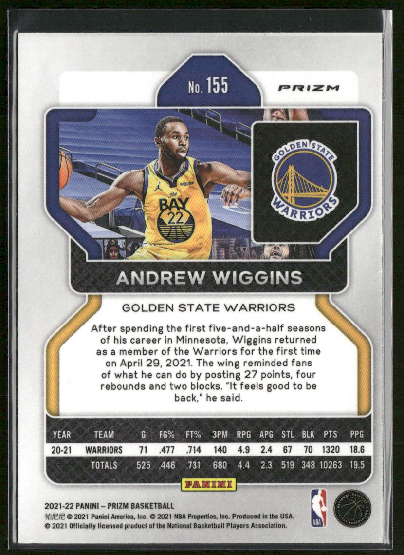 Andrew Wiggins 2021-22 Panini Prizm Silver #155 Golden State Warriors