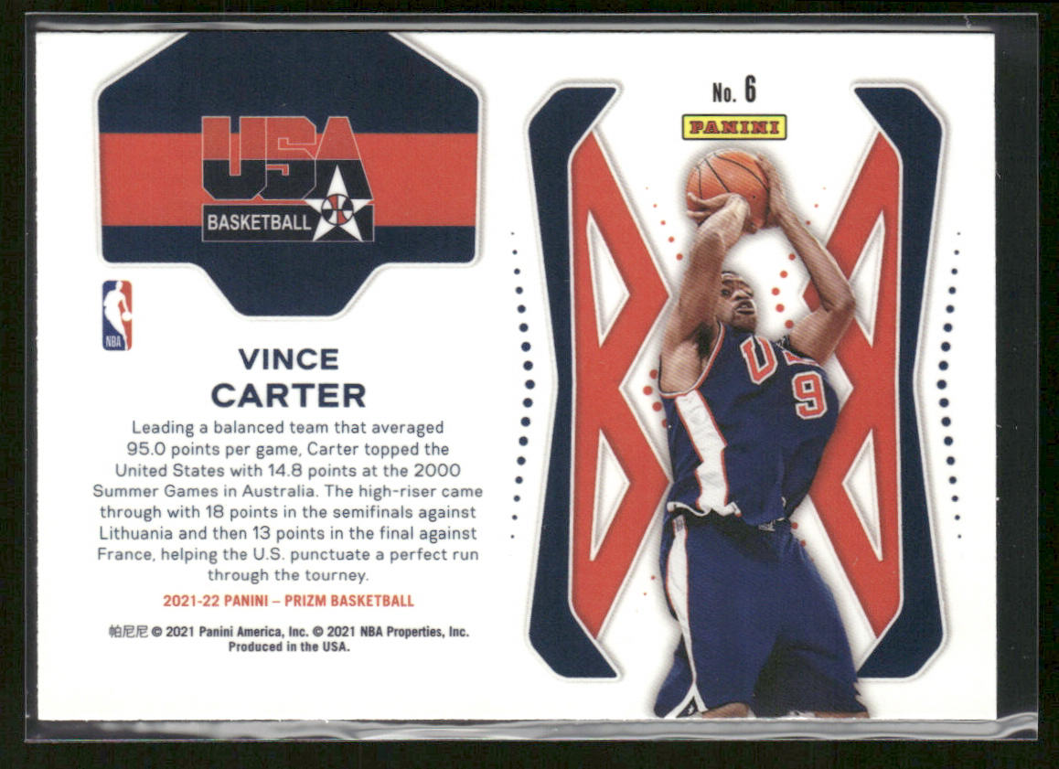 Vince Carter 2021-22 Panini Prizm USA Basketball #6 USA back