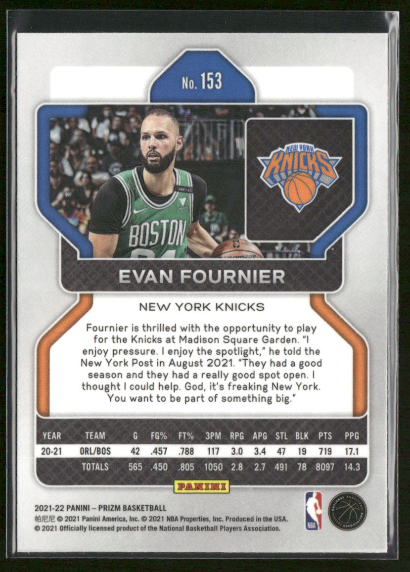 Evan Fournier 2021-22 Panini Prizm #153 New York Knicks