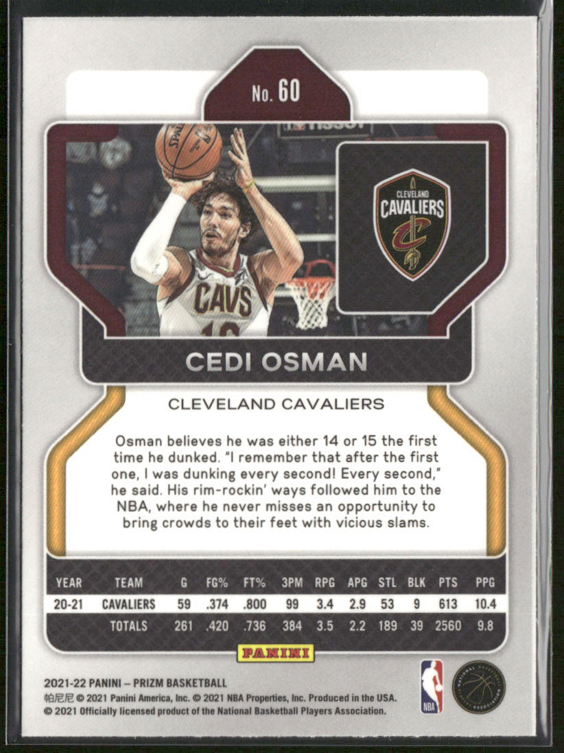 Cedi Osman 2021-22 Panini Prizm #60 Cleveland Cavaliers