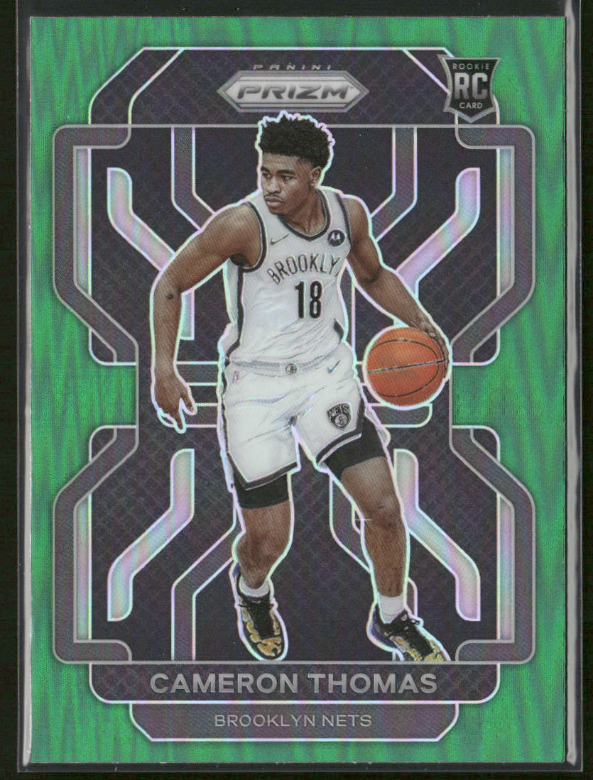 Cameron Thomas 2021-22 Panini Prizm Green Wave #297 RC Brooklyn Nets