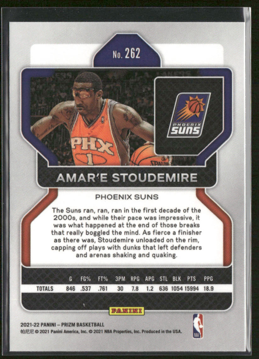 Amar'e Stoudemire 2021-22 Panini Prizm #262 Phoenix Suns back