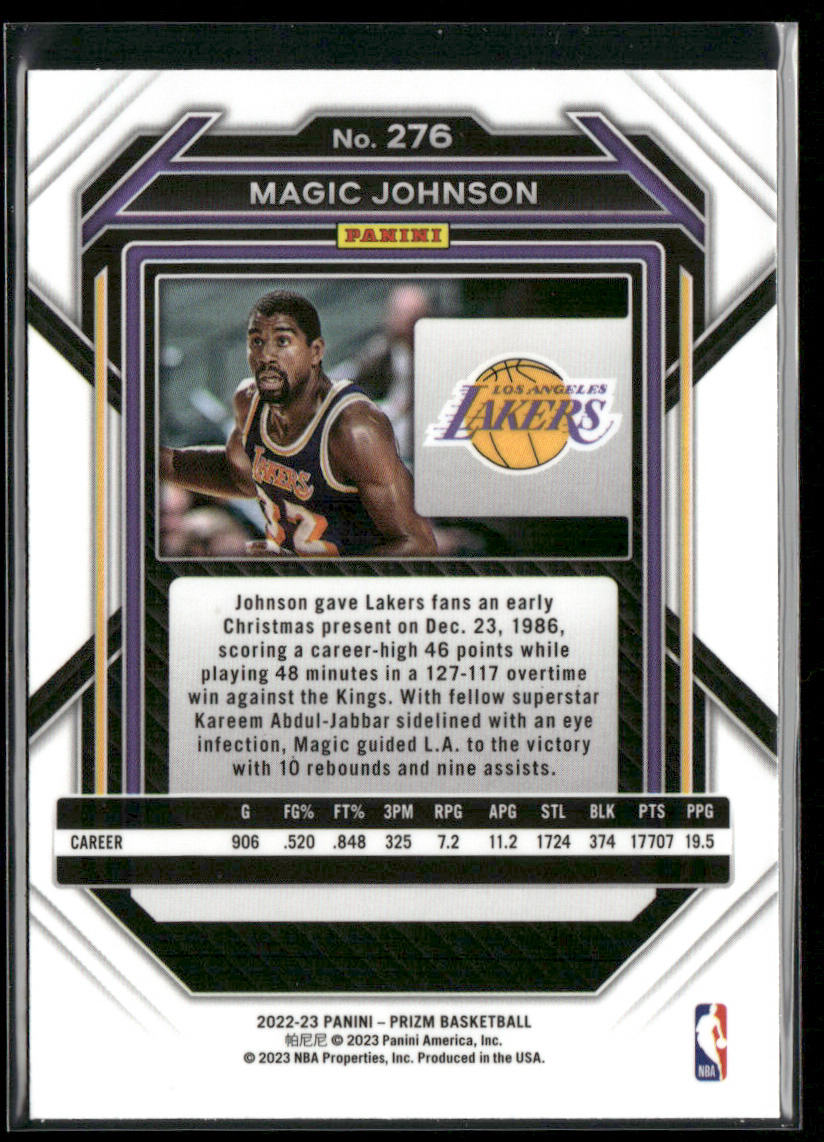 Magic Johnson 2022-23 Panini Prizm #276 Los Angeles Lakers