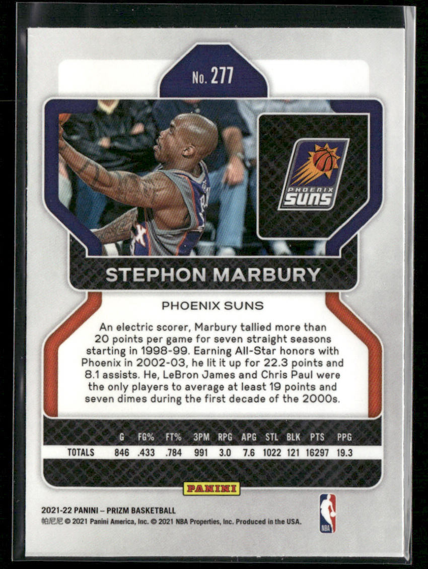 Stephon Marbury 2021-22 Panini Prizm #277 Phoenix Suns