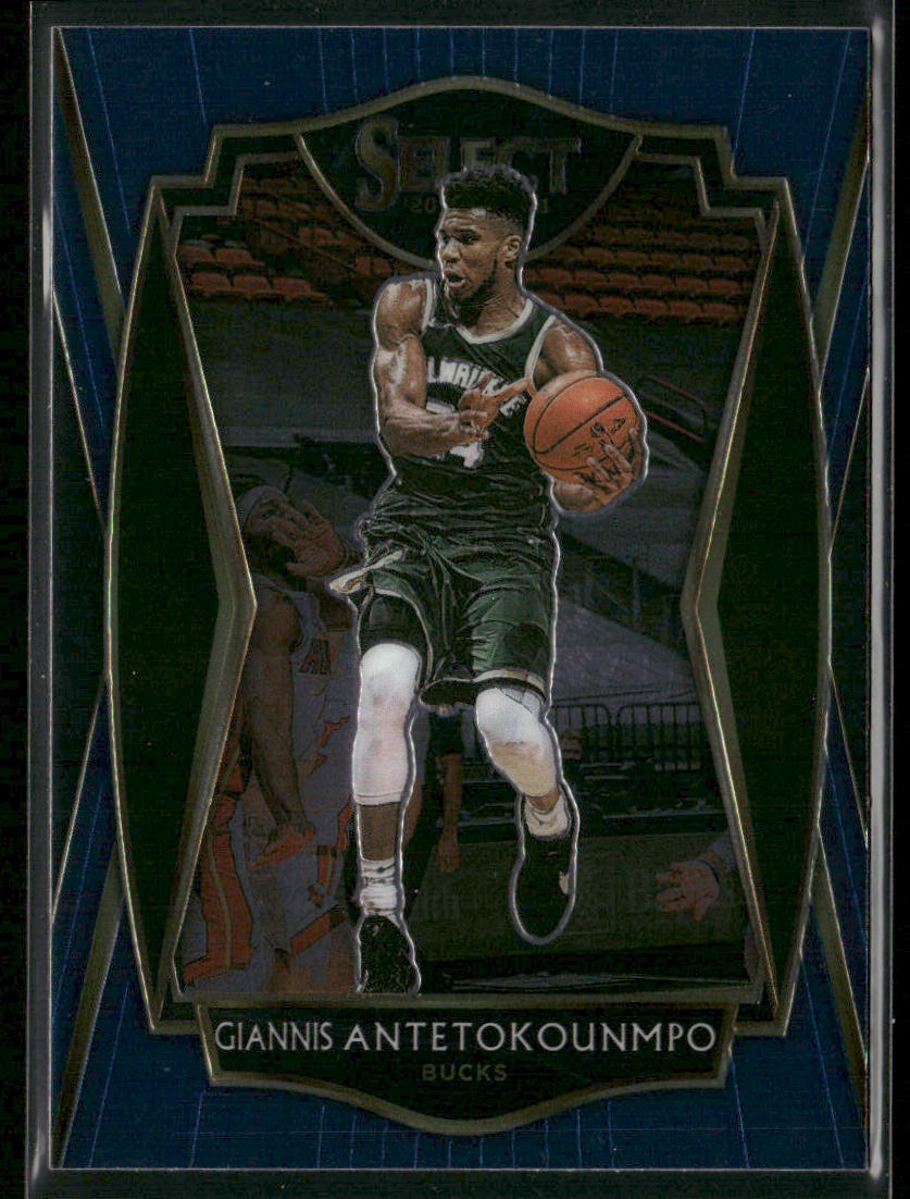 Giannis Antetokounmpo 2020-21 Panini Select Blue #117 Milwaukee Bucks