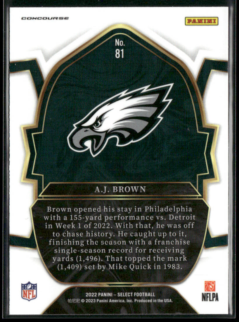A.J. Brown 2022 Panini Select #81 Philadelphia Eagles