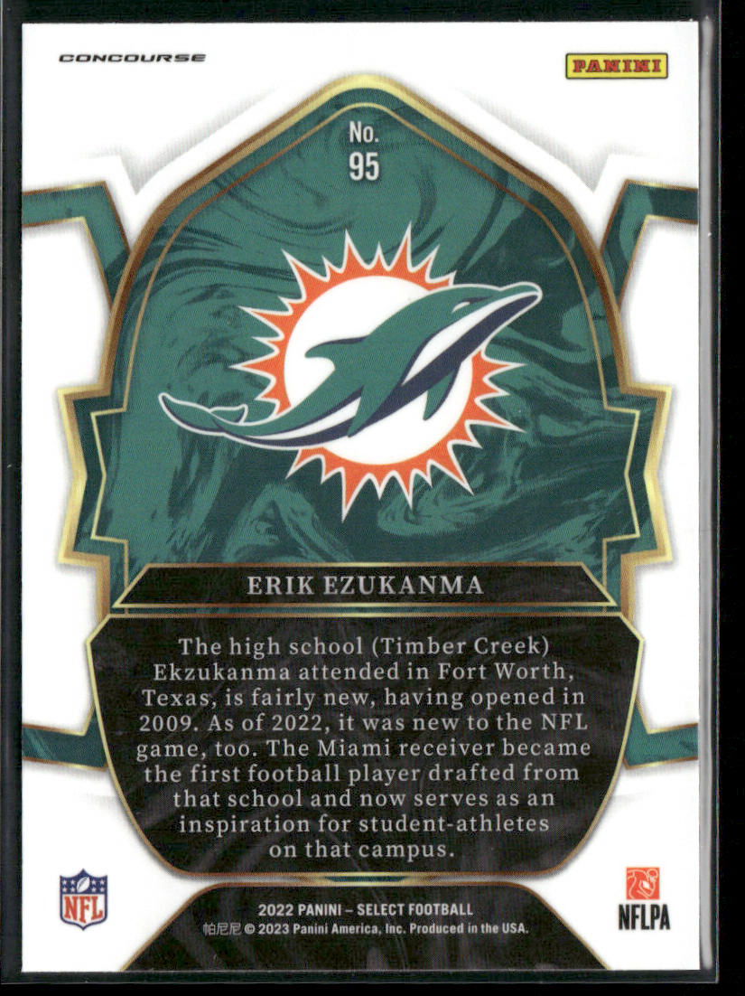 Erik Ezukanma 2022 Panini Select #95 RC Miami Dolphins