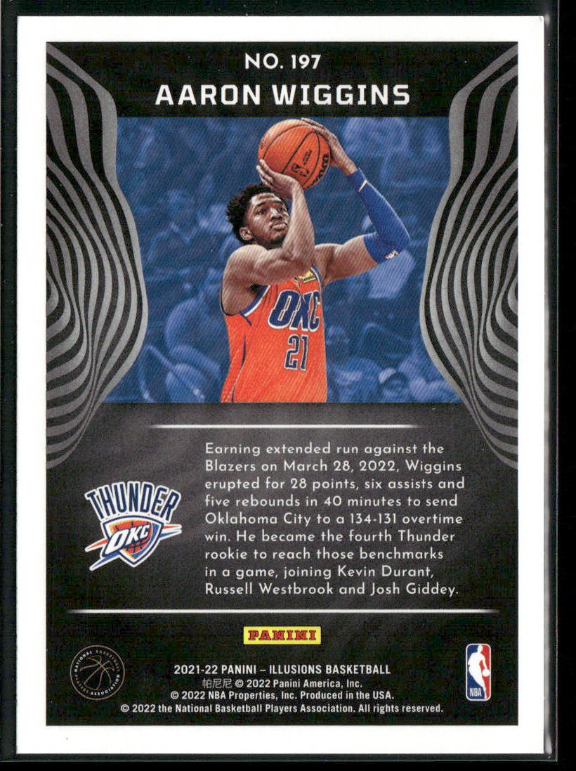 Aaron Wiggins 2021-22 Panini Illusions #197 RC Oklahoma City Thunder
