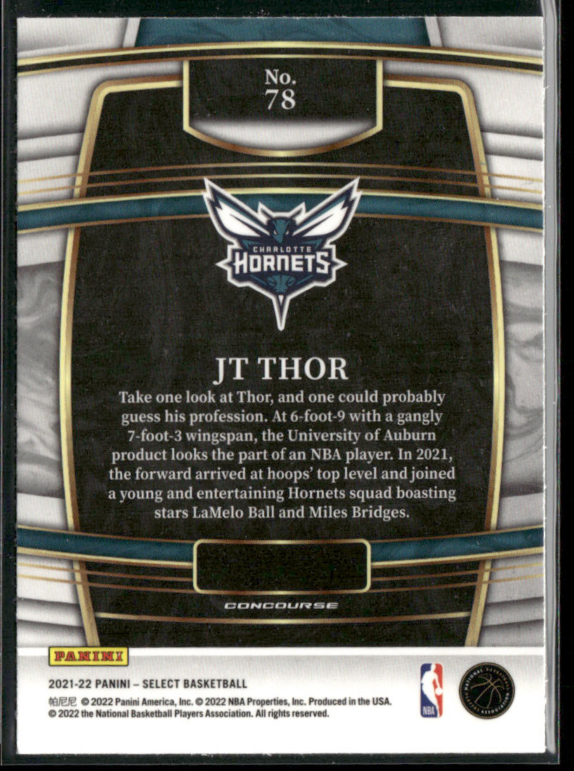 JT Thor 2021-22 Panini Select Blue (Retail Base) #78 RC Charlotte Hornets