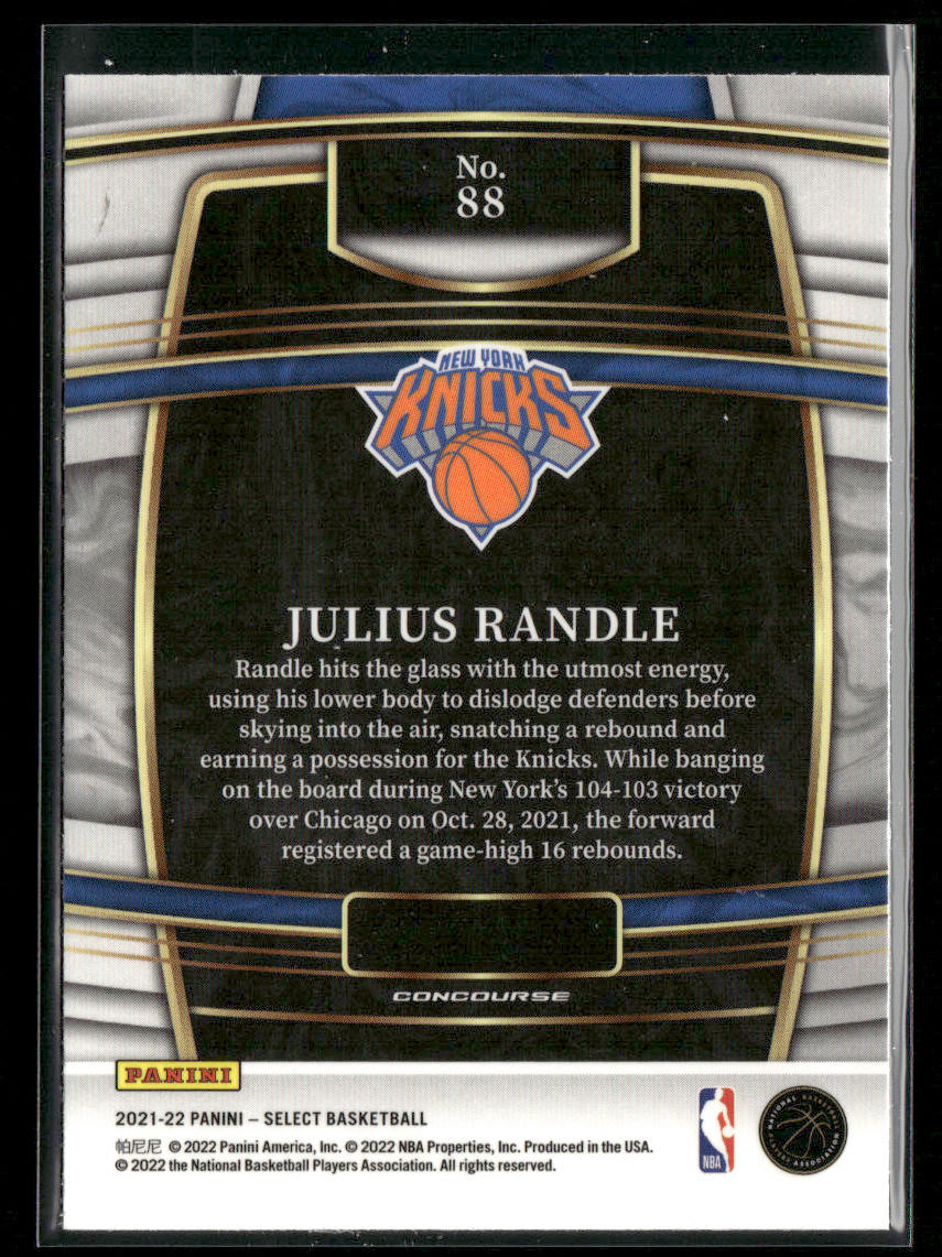 Julius Randle 2021-22 Panini Select Blue (Retail Base) #88 New York Knicks