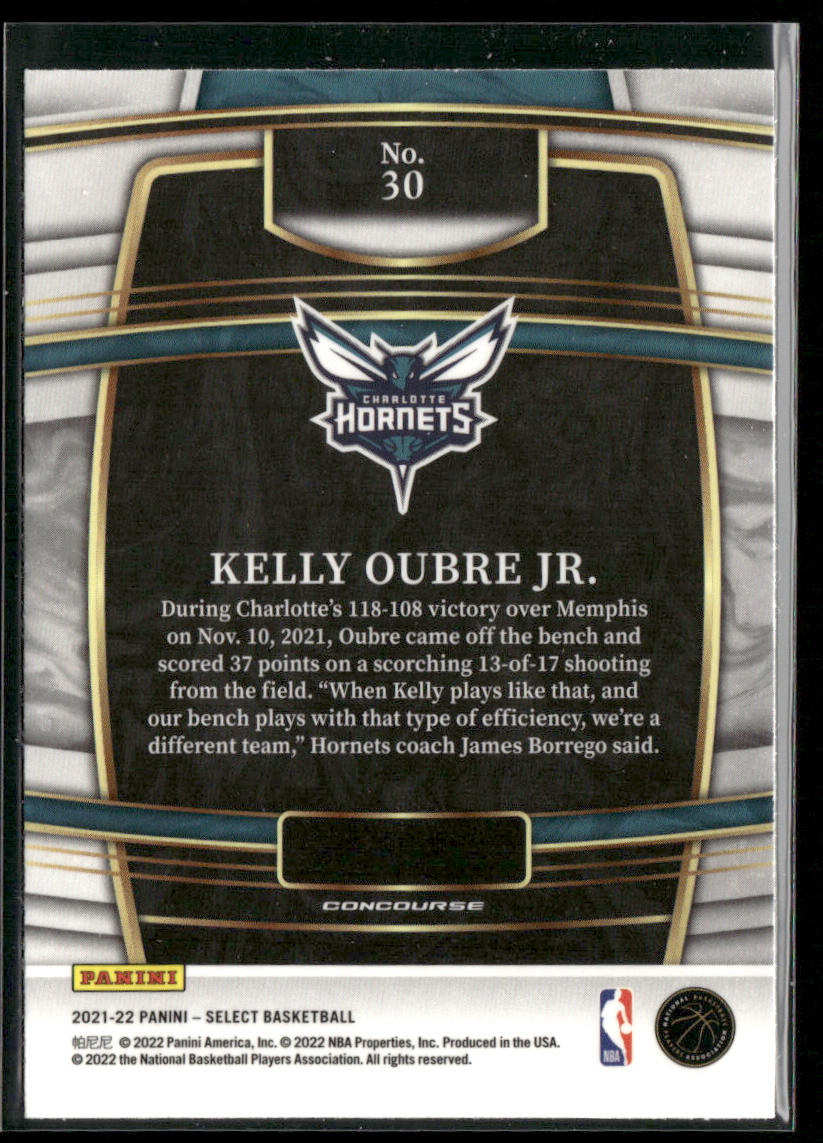 Kelly Oubre Jr. 2021-22 Panini Select Blue (Retail Base) #30 Charlotte Hornets