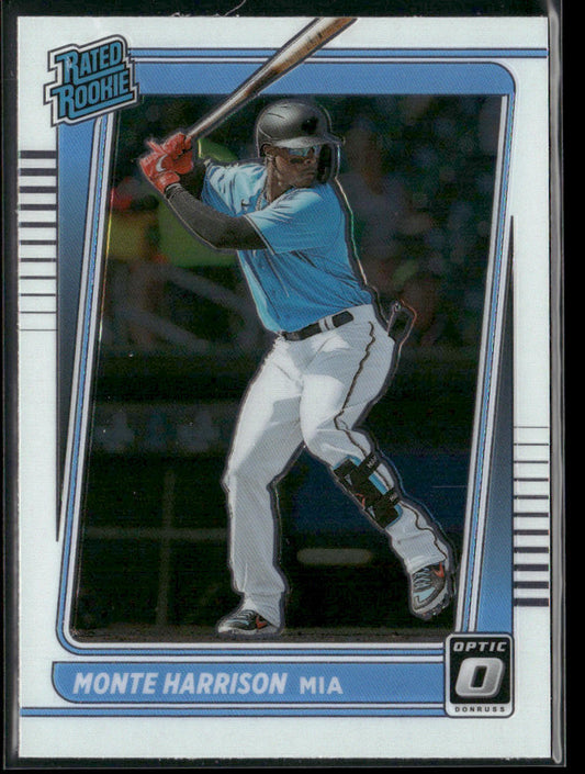Monte Harrison 2021 Donruss Optic #99 RC Miami Marlins