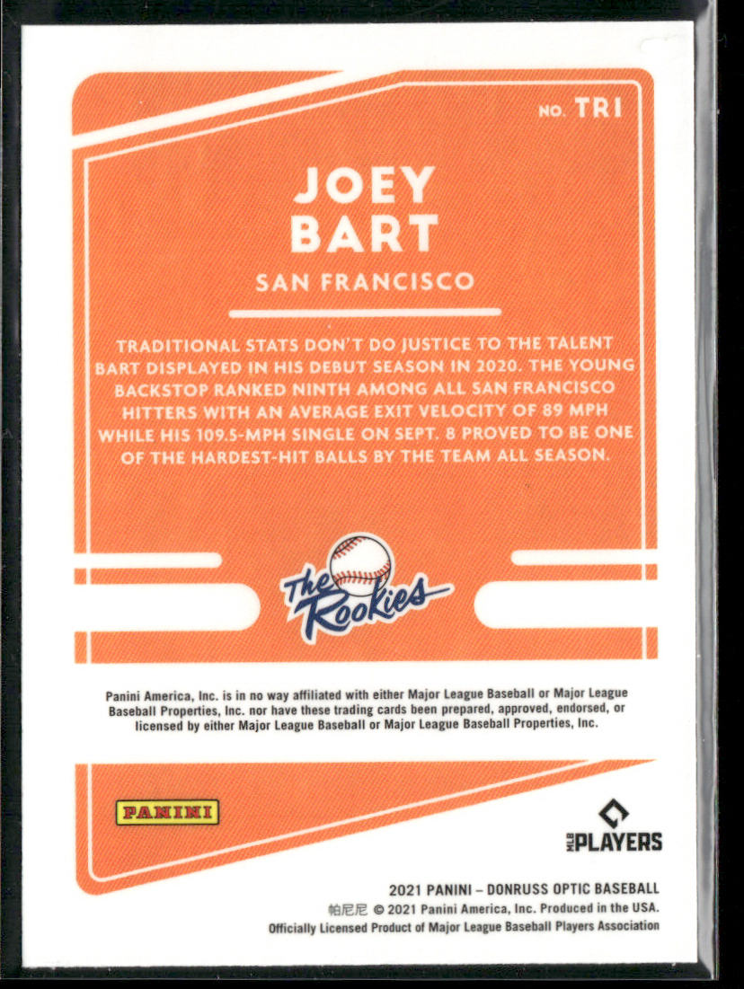 Joey Bart 2021 Donruss Optic The Rookies #TR1 San Francisco Giants