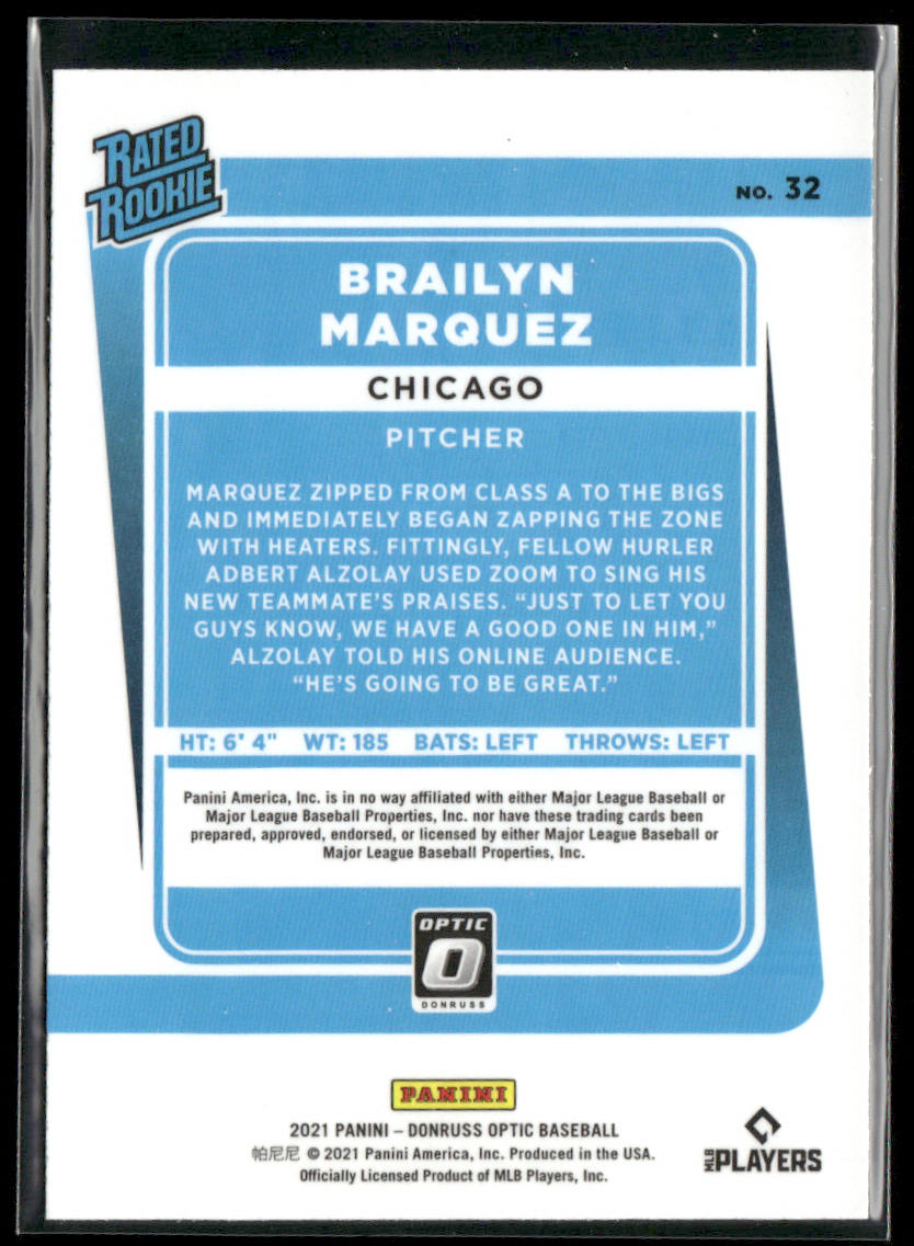 Brailyn Marquez 2021 Donruss Optic #32 RC Chicago Cubs