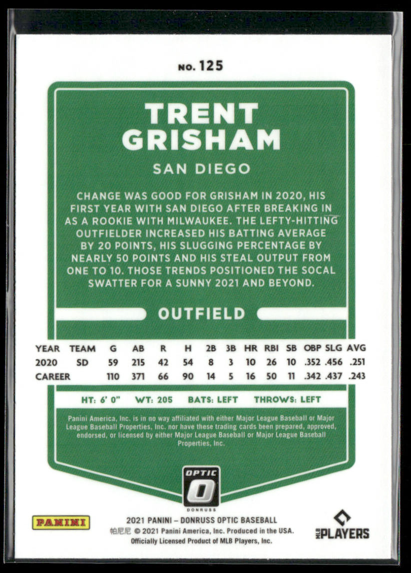 Trent Grisham 2021 Donruss Optic #125a San Diego Padres