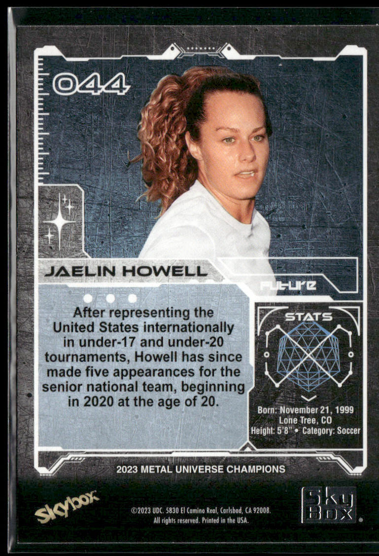 Jaelin Howell 2023 SkyBox Metal Universe Champions #044 Racing Louisville FC