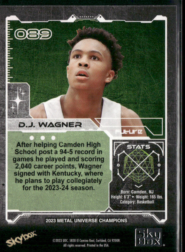 D.J. Wagner 2023 SkyBox Metal Universe Champions #089