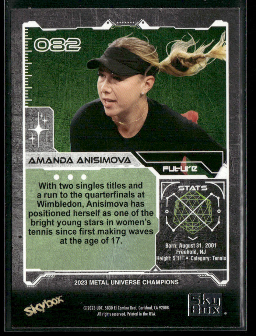 Amanda Anisimova 2023 SkyBox Metal Universe Champions #082