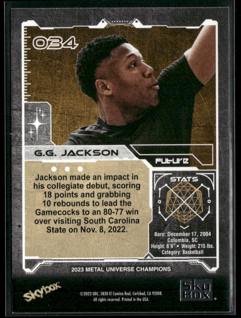 G.G. Jackson 2023 SkyBox Metal Universe Champions #034