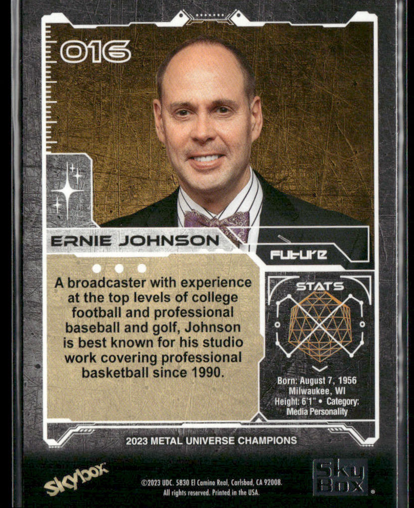 Ernie Johnson 2023 SkyBox Metal Universe Champions #016
