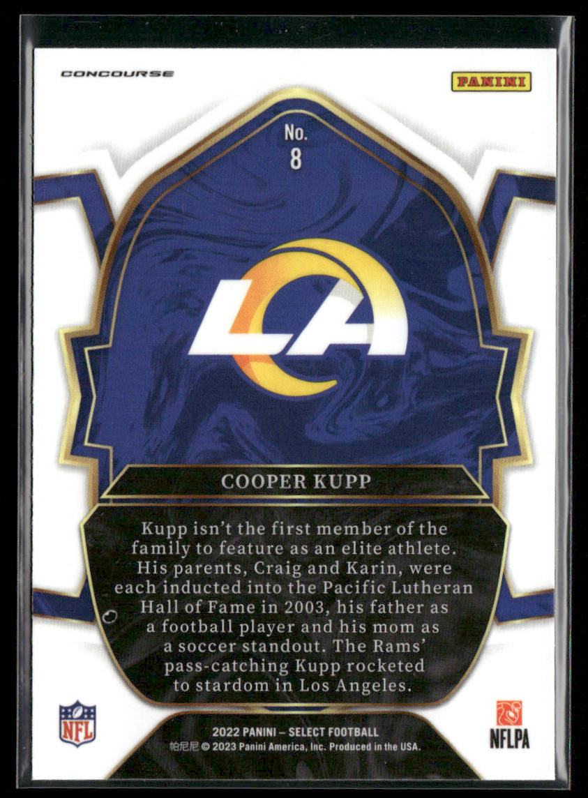 Cooper Kupp 2022 Panini Select #8 Los Angeles Rams
