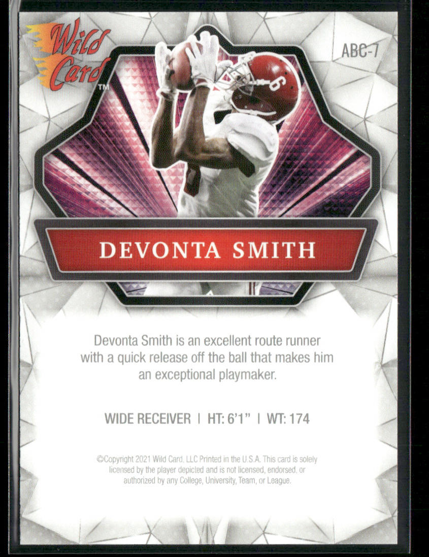 Devonta Smith 2021 Wild Card Alumination #ABC-7 Alabama Crimson Tide
